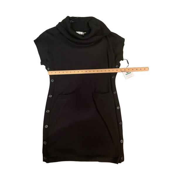 Calvin Klein Sweater Dress Womens Large Black 100% Acrylic Knit Loose Turtleneck - Picture 6 of 7